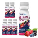 TRUEplus Glucose Shot, Mixed Berry, 15g Fast-Acting Carbohydrates, Fat Free, Gluten Free, Boost Energy, 6 Pack