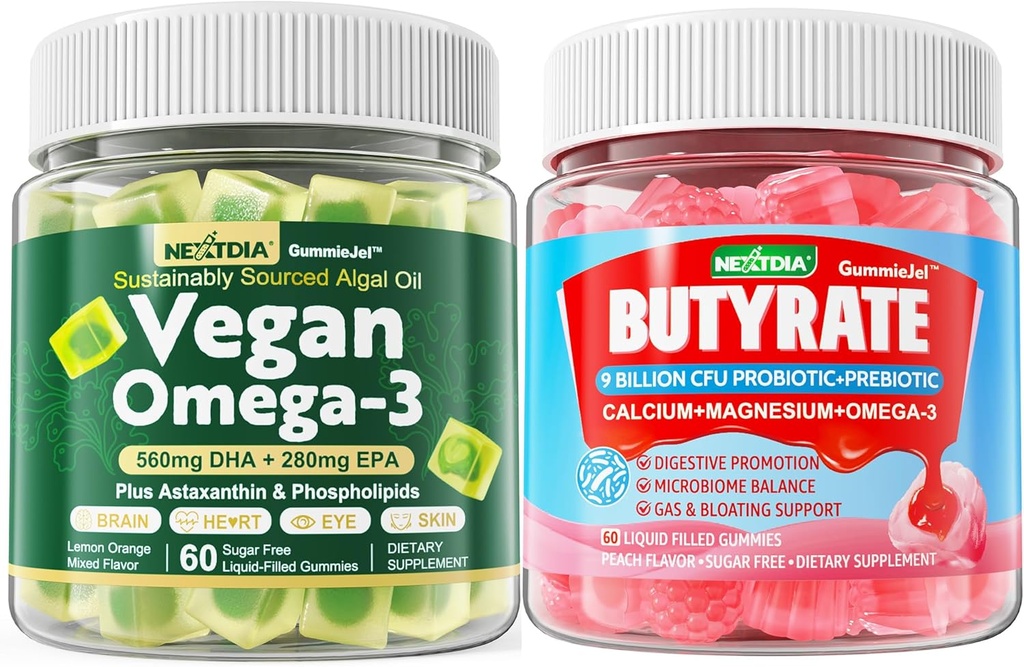 Vegan Omega 3 chicletes + chicletes de butirato de açúcar livre
