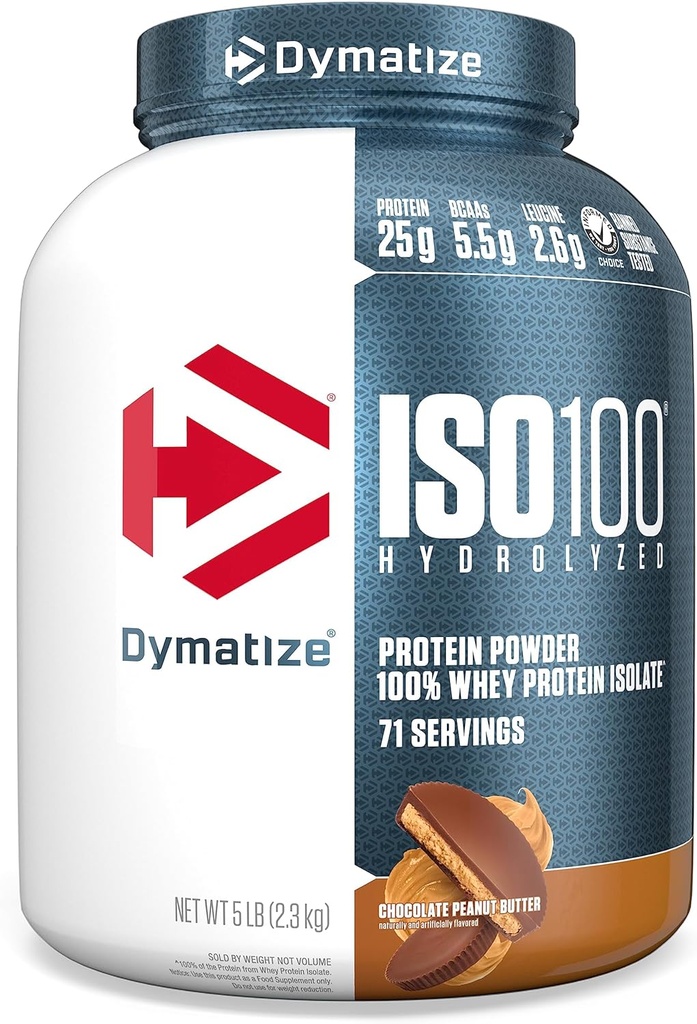 Dy ISO100 Whey Protein Toz Isolate, Chocolate Peanut Butter, 25g of Protein, 5 Pound, 5.5g BCAAs, az 120 Cal., Gluten Free, 1g Fat, 1g Sugar, 2g Carb (71 Xidmətlər)