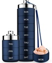 Mossime Metal Travel Pill Korraldaja, kaasaskantav 7 päeva Vitamiini Korraldaja Stackable, veekindel 1 kord päevas Pill Box, suur pillikonteiner, Daily Medicine Korraldaja vitamiini, kalaõli, täiendus
