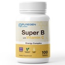Puregen Labs Super B Energy Complex with Vitamin C - Immune Health, Energy & Nervous System Support - Non-GMO, Gluten-Free 100 Vegetarian Tablets