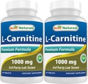 Best Naturals L-Carnitine 1000mg 60 Tablets (60 Count (Pack of 2))