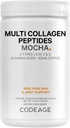 Codeage Multi Collagen Peptides Protein Powder - Schokolade Mocha Instant Kaffee - Gourmet Knoa Kaffee trinken & Shake - Collagen Typ I, II, III, V & X - Grass-Fed, Hydrolyzed, Non-GMO - 14.39oz