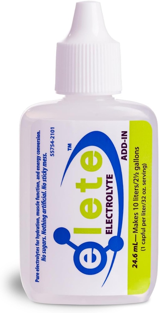 elete – Electrolyte Add-In – 1 Pocketflaske – 4 Essential Electrolytes Konsentrer – Alt naturlig – forvandler enhver drink til en sportsdrikk – 24,6 ml