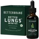 Betterbrand BetterLungs Health Pack - Better Lungs Detox Tea & Mullein Leaf Tincture Drops