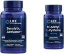 Life Extension Senolytisk aktivator med Quercetin & Fisetin - 36 Vegetariske kapsler Bundle med N- Acetyl- L- Cysteine immunforsvar & respiratorisk support - 60 kapsler