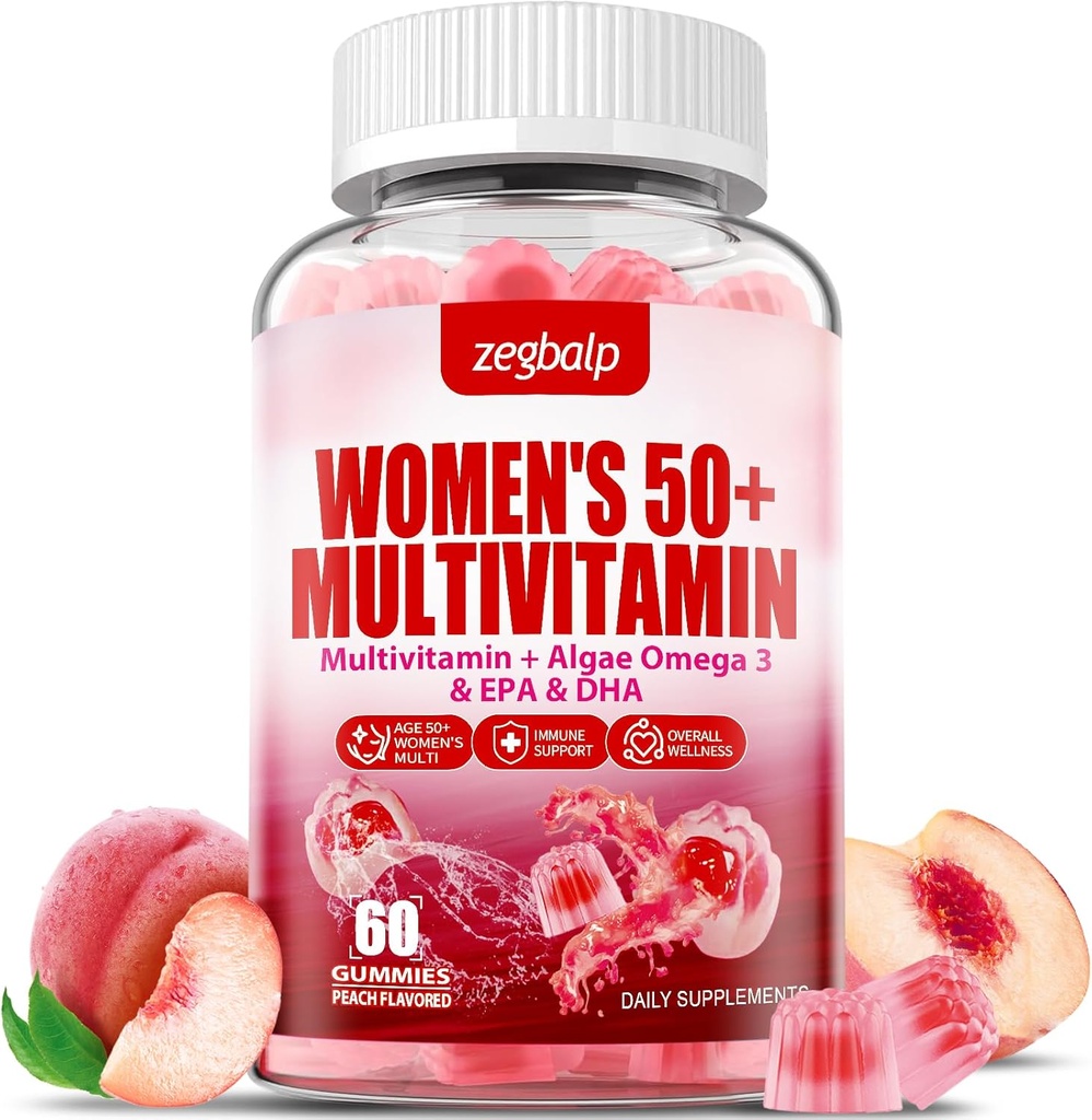 설탕 자유로운 여자 Multivitamin 50 칼슘, 마그네슘, 아연, 비타민 A, C, D3, E, K2, B Complex, Folate, Biotin - 피부, 에너지, 면역 지원을 위한 다 비타민 & 무기
