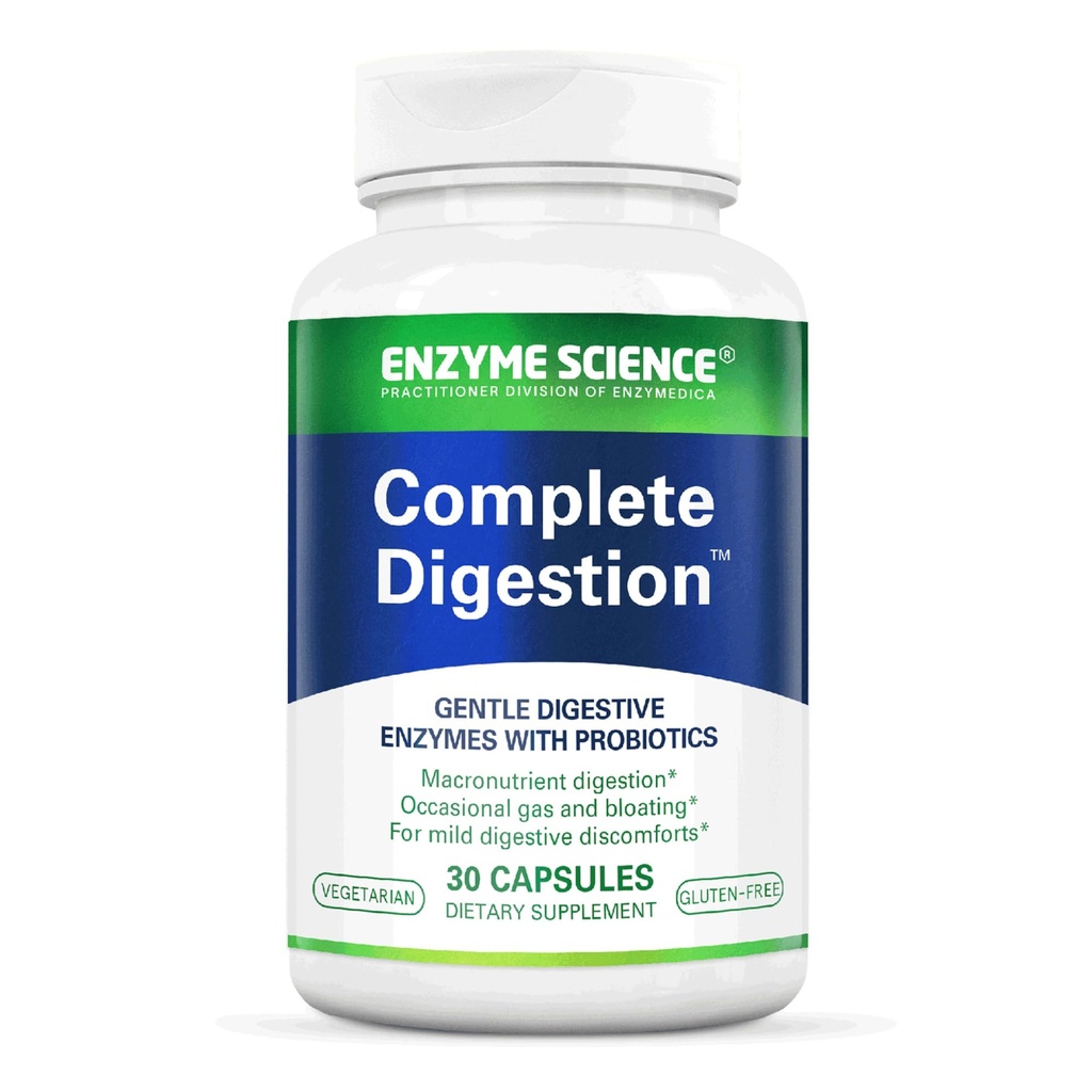 Enzyme Science Complete Digestion - Digestive enzymes for women and for men with probiotics - 3-in1 Gut Health Support for Digestion - Digestive health – Enzimas digestivas y probioticos - 30 Capsules