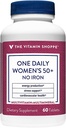 ויטמין Shoppe One Daily Women's 50+ Multivitamin עם No Iron, Multi-Mineral תוסף, תומך בייצור אנרגיה, תומך Cardiovascular, חזון ובריאות החיסון (60 טבליות)