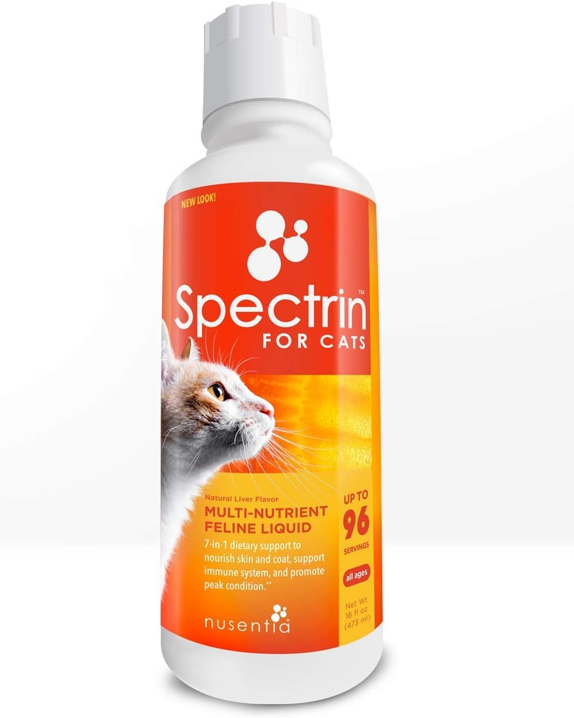Cat Vitamíny - Spectrin 16 OZ - Tekutý vitamín a antioxidant Doplnková látka pre mačky - 96 dávok