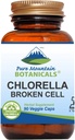 Pure Mountain Botanicals Gebrochene Zellwand Chlorella Kapseln - 90 Kosher Vegan Caps jetzt mit 500mg Bio Chlorella Pulver
