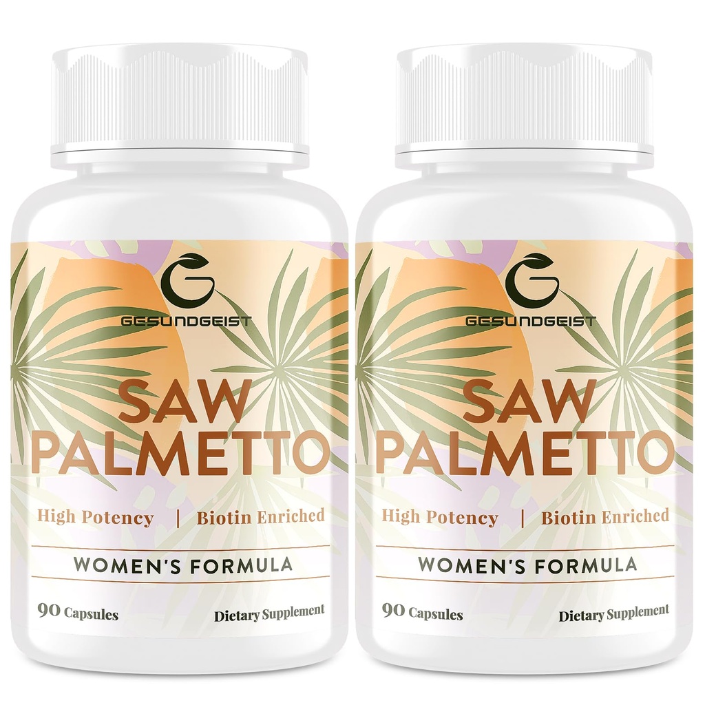 Saw Palmetto for Women Hair Loss - DHT Blocker with 5-in-1 Blend for Hair Growth, Skin & Nails, Urinary Wellness - Extra Strength Saw Palmetto Supplement - 180 Capsules