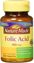 Thiên nhiên made Folic acid (400 mcg), 250 Count, gói 2