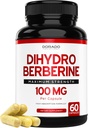Dihydro Berberine dodatek 100mg, 60 Kapsle (Patented GlucoVantage Super Berberine s 5X účinnější než Beerine s menšími vedlejšími účinky) - Třetí strana Tested, Vegan & USA Made