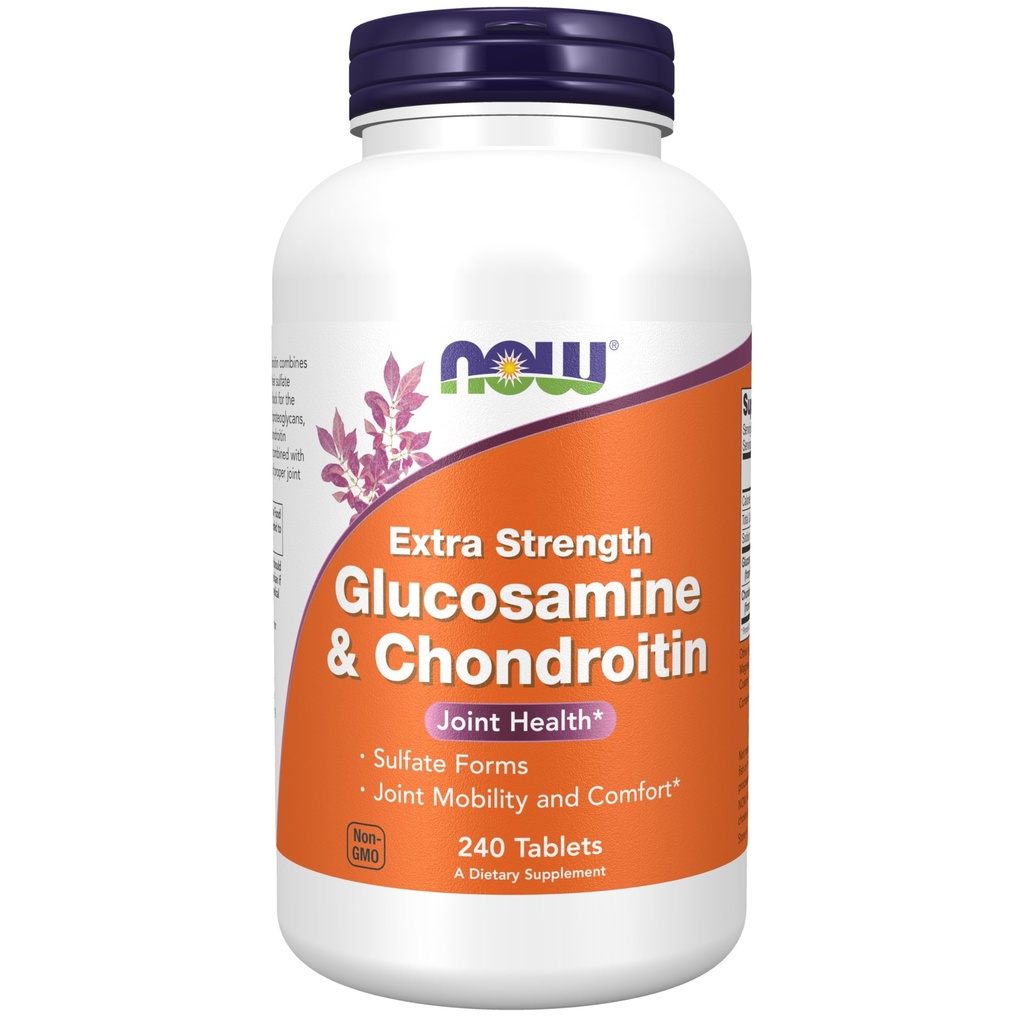 NOW Foods Supplements, Glucosamine & Chondroitin Extra Strength, Sulfate Forms, 240 Tablets