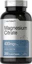 Horbäach Magnesium Citrate | 400mg | 200 Caplets | Vegetarisch, Non-GMO und glutenfreie Ergänzung