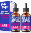 Lipozomálne Glutatión Tekuté Supplement (Pack of 2), 98% Absorpcia s vitamínom C, L-glutatiónom, 2 Fl Oz na fľašu