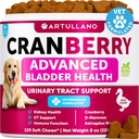 Dog UTI Treatment - Cranberry Supplement & Bladder Control for Dogs - Urinary Tract Infection Incontinence Pill, Bladder Stones - UTI Medicine Treats - 120 Soft Chews for Kidney Support with Fish Oil