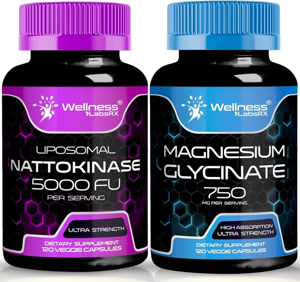 ウェルネス LABSRX Nattokinase の補足のカプセル- 5000 FU -マグネシウムの Glycinate のカプセル 750 MG