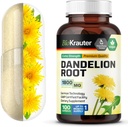 BIO KRAUTER Dandelion Root Kapsler - 1800 mg Styrke - 100 greve - Dandelion Root Supplement - Vegan Kapsler for Liver Support