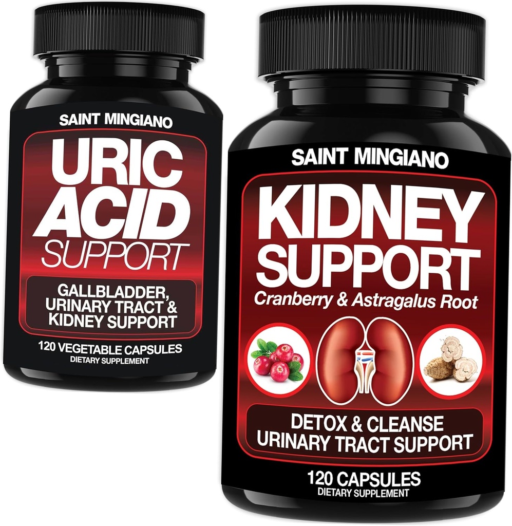 Kidney Support Cleanse Detox & Repair - Together with - Uric Acid Support – Gallbladder, Urinary Tract & Kidney Support for Men and Women