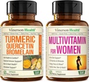 Bromelain & Turmeric Curcumin & Complete Multivitamin for Women