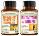 Quercetin with Bromelain & Turmeric Curcumin & Complete Multivitamin for Women