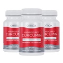 Omax3 HydroCurc Turmeric Curcumin Softgels, Highly Bioavailable MCT Oil Nanoparticle for Potency & Absorption, Joint Health,150mg HydroCurc, 180 Softgels (3 Bottles)