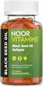 Noor-vitamiinit Halal Black Seed Oil Kapselit, Halal-vitamiinit, 1000 mg Musta siemenöljy Nigella Sativa, Thymokinoni, Ei-GMO, Gluteeniton, 60