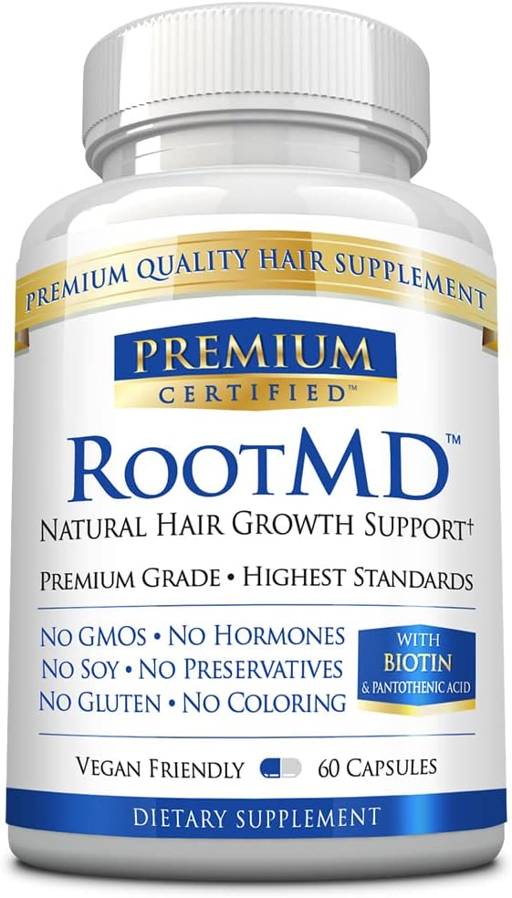 RootMD - Stimulovať rast vlasov, omladiť Folicles, Zlepšiť Skalp obeh - Biotin, meď, Tocopheryl acetát, Saw Palmetto - All Natural Vegan Friendly - 60 Kapsule