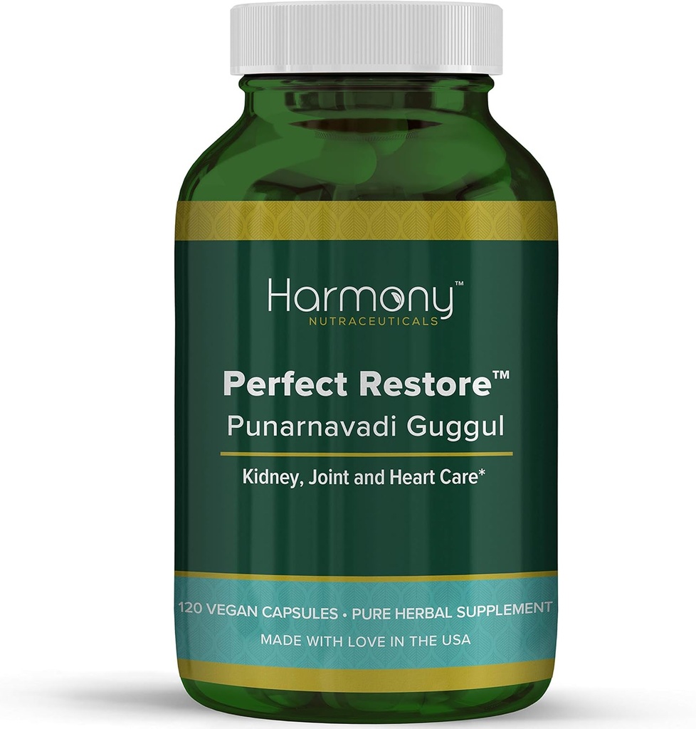 Punarnavadi Guggul Perfekt Återställ Dr Gummans Kliniska Grad Högsta Potens Maximum Styrka Harmony Nutraceuticals 120 Vegan kapslar