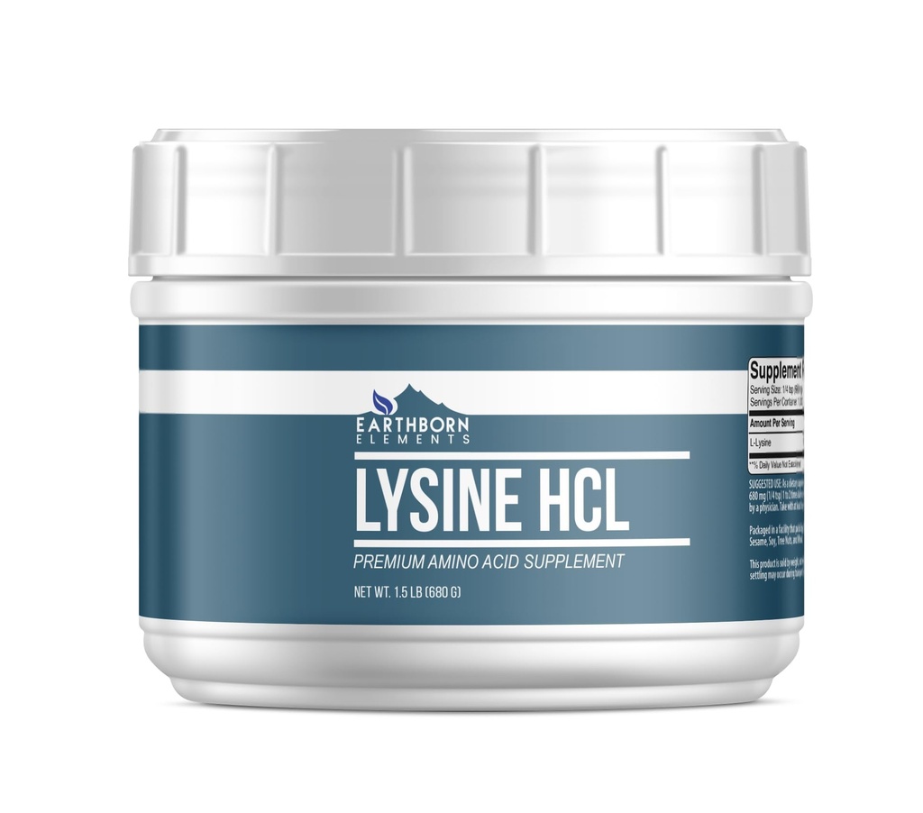 Earthborn Elements Lysine HCL Powder Always Pure, No Fillers Or Additives (1.5 Pound)