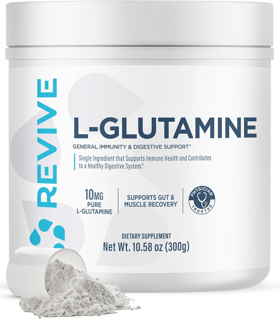 Revive Gut L-Glutamine Toz MD - Kas Recovery & Immune System Branson Yetişkinler için - Digestive Health & Reduces Kas Soreness - Immunity & Digestion Vegan Pure L Glutamine Supplement Supplement