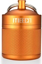 Keychain Pill turētājs, kaste, alumīnija, ūdensnecaurlaidīgs konteiners, Pill Organizators āra ceļojumu kempingam, Izmērs: 1,6 x 1,6 x 2 in (Orange)