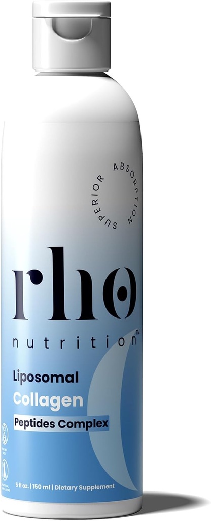Rho Nutrition Liposomale Collagen Peptiden - High-Absorptie Liquid Collagen Supplement - Ondersteunt huid elasticiteit, Joint Health, en de algehele vitaliteit voor gezonde veroudering, 5 fl oz