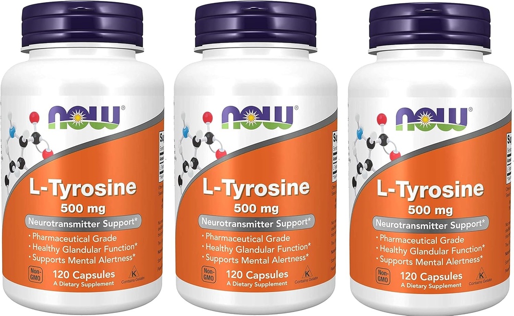 NOW Foods - L-Tyrosine 500 mg 120 caps (Paket 3)