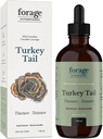 Forage Hyperfoods- Original Canadian Wild Turkey Tail Mushroom Superfood Liquid Supplement Extract Tincture, Vegan, Non-GMO, Immune System och Gut Health Support, 118ML