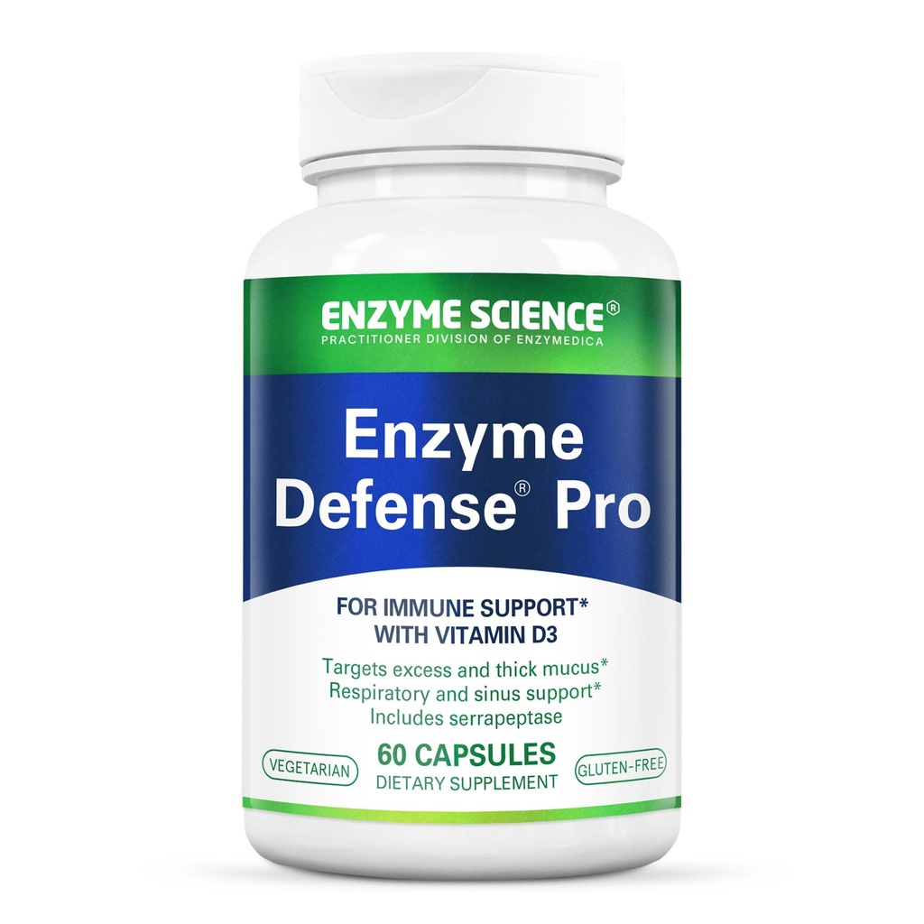Enzyme Science Enzyme Defense Pro - Immune Support Supplement – Formulated with Vitamin D3, L - Lysine, Calcium, and Protease - Immunity Supplement - 60 Capsules