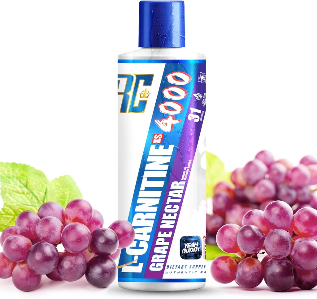 Ronnie Coleman Signature Series L Carnitine XS 4000 Liquid, Stimulant Free, Sugar Free, Zéró szénhidrát, Lean Muscle Strength Support for Men & Women, 16 Oz (16 oz, Grape Nectar (4000))