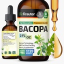 BIO KRAUTER® Bacopa Monnieri for Brain Support - Liquid Drops Bacopa Extract (Brahmi Powder) 650 mg per Serving 2 Fl.Oz - Vegan Brain Supplement, Supports Calm, Focus & Clarity - Alcohol & Sugar Free