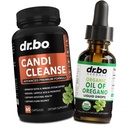 Candi Cleanse & Oregano Oil Drops - Extra Strength Probiotic Complex Cleanser & Organic Liquid - Natural Oral Herbal Caprylic Acid Capsules & Oil of Oregano Drops Tincture Extract
