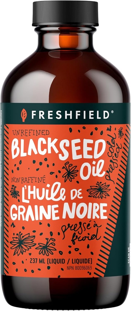 Freshfield Black Seed Oil , Vegan Friendly, Thymoquinone, Premium (Black Cumin Seed Oil, Nigella Sativa) . Cold Pressed . Ultra Strength . Pure and 100% Natural. 8 oz Liquid
