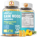 Sugar Free Magnesium Glycinate Gummies 400mg with Ashwagandha, B1, B3, Rhodiola Rosea & Saffron for Support Rest, Mood & Calm Magnesium Gummies for Adults, Chewable Magnesium Supplement, Vegan, 120Ct