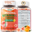 Vitamina C lipossômica 1000mg chicletes para adultos - Vitamina C mastigável 1500mg com 8mg de ferro, zinco e elderberry - Imune Support, Imune Booster Supplement - para energia, Imune Booster de colágeno, 1Pack Sugar Free