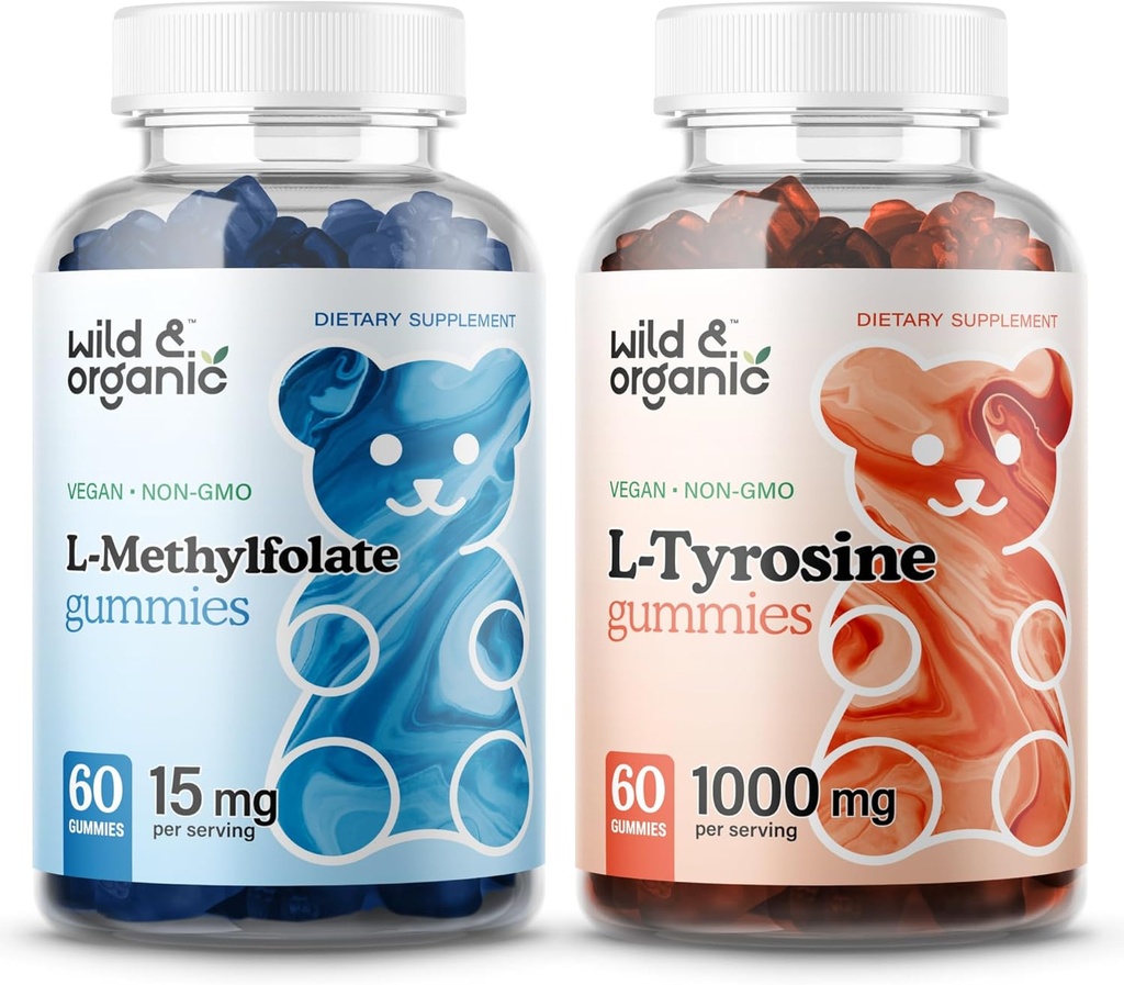 Wilde en organische L-methylfolaat Gummies & L-tyrosine Gummies