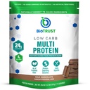 BioTrust Low Carb Protein Powder - Delicious Whey & Casein Blend from Grass-Fed Hormone Free Cows - Non GMO, Gluten Free (Chocolate)