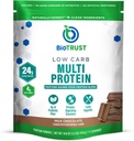 BioTrust Poudre de protéines à faible teneur en glucides – Delicious Whey & Casein Mix from Grass-Fed Hormone Free Coves – Non OGM, sans gluten (chocolat)