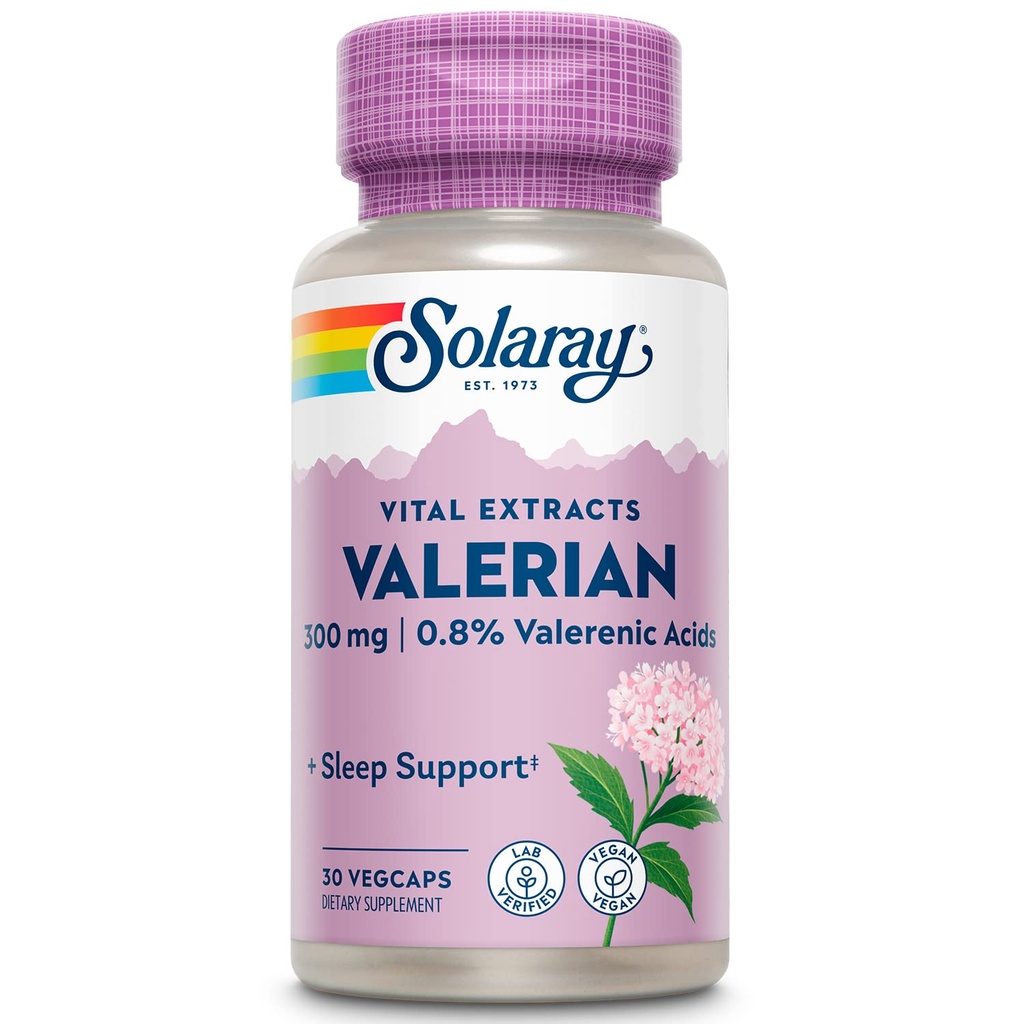 SOLARAY Guaranteed Potency Valerian Root Extract One Daily, Veg Cap (Btl-Plastic) 300mg | 30ct
