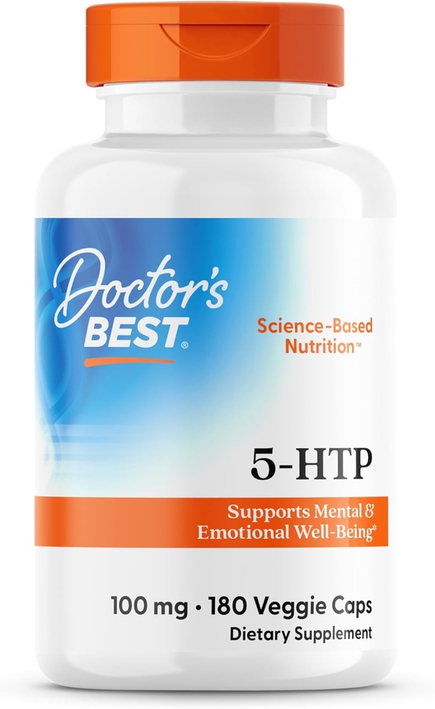 Artsen Beste 5-HTP, Ondersteunt Mentale & Emotionele Well-Being, Non-GMO, Glutenvrij, Sojavrij, Veganistisch 180 Veggie Caps