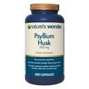 Nature's Wonder Psyllium Husk 500 mg Capsules for Digestive Health, Plant-Based Fiber, 200 Count